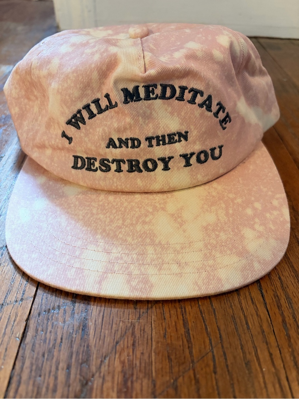 Pink Tie-Dye Flat Brim Hat